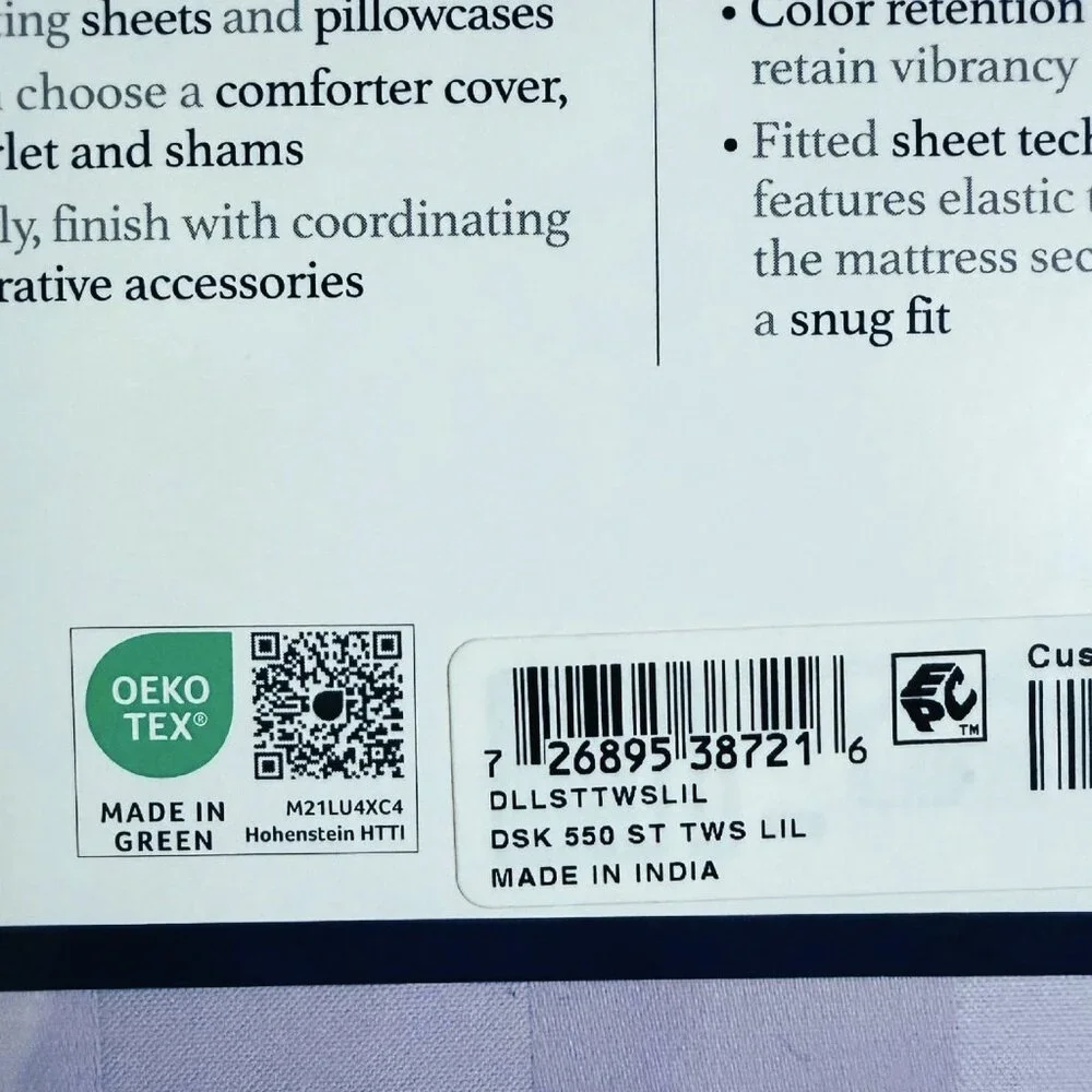 new PALE LILAC STRIPE Charter Club Damask 550 TC 100% Cotton TWIN Sheet Set